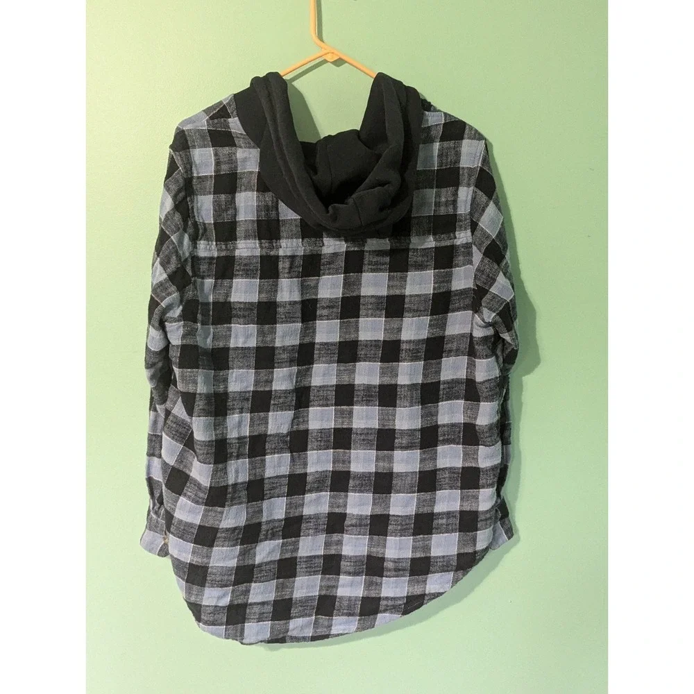 Women's time and tru black and blue flannel large - Picture 5 of 9